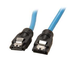 Rosewill RCAB 11045 24" SATA III Blue Round Cable w/ Locking Latch, Supports 6 Gbps, 3 Gbps, and 1.5 Gbps Transfer Rate