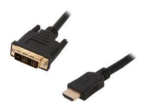 BYTECC HMD-6 6 ft. Black HDMI High Speed Male to DVI-D Male Single Link Cable M-M