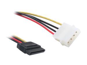 SNT CABLE MO SATA 8" 1x15 pin SATA connector 1x4 pin mole connector M M   SATA / eSATA Cables