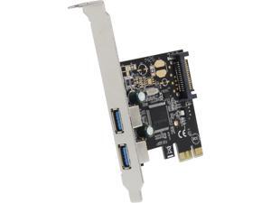 SYBA 2-Port USB 3.0 PCI-Express Card, x1, Etron Chipset EJ168A with Full & Low Profile Brackets Model SD-PEX20158