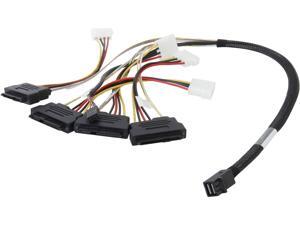 LSI LSI00412 0.6 meter Internal Cable SFF8643 to x4 SAS8482 w/power (mini SAS HD to SAS HDD)--Avago Technologies
