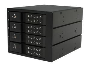 iStarUSA BPN-DE340SS-BLACK 3 x 5.25" to 4 x 3.5" SAS / SATA 6.0 Gb/s Trayless Hot-Swap Cage - Black Handle