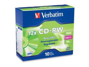 Verbatim 700MB 12X CD-RW 10 Packs Disc Model 95156