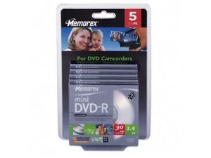 memorex 1.4GB 4X DVD R 5 Packs Slim Jewel Case Mini Disc Model 05629