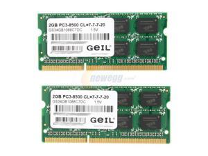 GeIL 4GB (2 x 2GB) 204 Pin DDR3 SO DIMM DDR3 1066 (PC3 8500) Laptop 