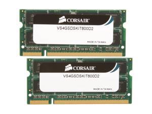CORSAIR 4GB (2 x 2GB) 200-Pin DDR2 SO-DIMM DDR2 800 (PC2 6400) Laptop Memory Model VS4GSDSKIT800D2