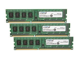Crucial 6GB (3 x 2GB) 240 Pin DDR3 SDRAM DDR3 1333 (PC3 10600) Triple Channel  Kit Desktop Memory