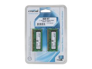 Crucial 8GB (2 x 4GB) 204 Pin DDR3 SO DIMM DDR3 1066 (PC3 8500) Laptop 