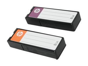 HP 16GB (8GB x 2) c310w 2 Pack USB 2.0 Label Flash Drive (Purple & Orange) Model P FD8GX2HP310PO EF