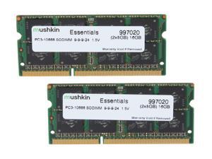 Mushkin Enhanced Essentials 16GB (2 x 8G) 204-Pin DDR3 SO-DIMM DDR3 1333 (PC3 10666) Laptop Memory Model 997020