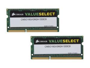 CORSAIR ValueSelect 16GB (2 x 8G) 204-Pin DDR3 SO-DIMM DDR3 1333 (PC3 10600) Laptop Memory Model CMSO16GX3M2A1333C9
