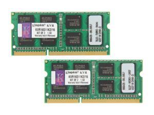 Kingston 16GB (2 x 8G) 204-Pin DDR3 SO-DIMM DDR3 1600 Laptop Memory Model KVR16S11K2/16