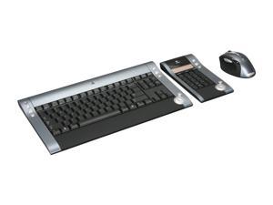 Logitech diNovo Media Desktop Laser   103 Normal Keys 16 Function Keys USB Bluetooth Wireless Slim Keyboard & MX 1000 Laser Mouse Combo   White Box