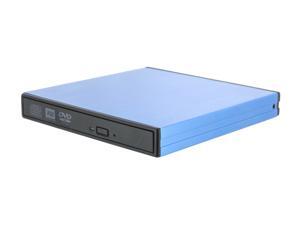 DiabloTEK USB 2.0 Blue Aluminum Slim External 8X DVD Burner Model EXDVABU
