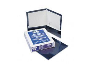 Oxford 51743 High Gloss Laminated Paperboard Folder, 100 Sheet Capacity, Navy, 25/Box