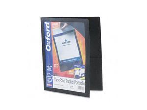 Oxford 57442 ViewFolio Polypropylene Portfolio, 50 Sheet Capacity, Black/Clear