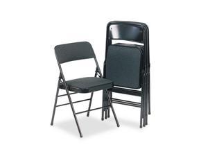 Bridgeport 36 885CVB4 Deluxe Fabric Padded Seat & Back Folding Chairs, Cavallaro Black, 4/Carton