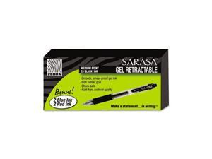    Zebra Sarasa Roller Ball Retractable Gel Pen, Black Ink 