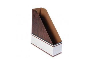 Bankers Box                              Corrugated Cardboard Magazine File, 4 x 11 x 12 3/4, Wood Grain, 12/Carton
