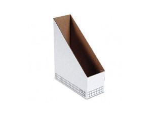 Bankers Box                              Corrugated Cardboard Magazine File, 4 x 9 1/4 x 11 3/4, White, 12/Carton