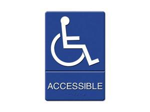 Headline Signs                           ADA Sign Wheelchair Accessible, Tactile Symbol/Braille, Plastic, 6x9, Blue/White