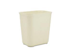 Rubbermaid Commercial 254300BG Fire Resistant Wastebasket, Rectangular, Fiberglass, 7 gal, Beige