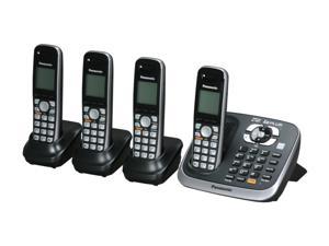 Panasonic KX TG6544B 1.9 GHz Digital DECT 6.0 4X Handsets Cordless Phones Integrated Answering Machine