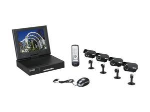 Vonnic (DK7784B) 4 channel + 4 Bullet Camera 12 IR LED BNC H.264 Remote Monitoring 500GB DVR w/ Built in 10.4" LCD Security System Kit
