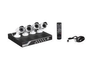 eSecure H.264 Internet & 3G Phone Accessible 8 channel DVR w/ 4 CCD Night Vision Cameras ES03A180 Q15A14 (HDD Sold Separately)