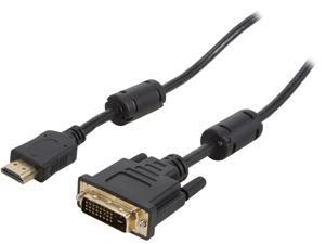 Coboc EA-HD2DVI-15-BK 15 ft. Black HDMI A Male to DVI-D (24+1) Male 30AWG High Speed HDMI to DVI-D Adapter Cable w/ Ferrite Cores M-M