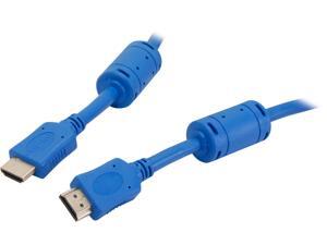 Coboc EA-HDAC-6-BL 6 ft. Blue HDMI A Male to A Male blue color 28AWG High Speed HDMI w/Ethernet Certified Cable w/Ferrite Cores M-M