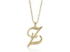    Gold Tone Initial Z Pendant Necklace