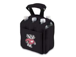 Picnic Time PT 608 00 179 644 0 Wisconsin Badgers Beverage Buddy 6 Pack in Black