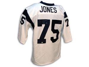 Deacon Jones Signed Rams White Throwback Jersey