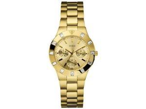    GUESS Gold Tone Multifunction Ladies Watch U11058L1