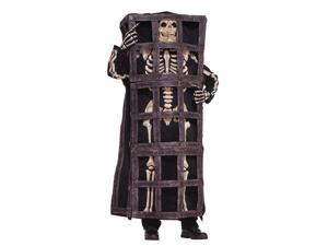 Scary Skeleton Prisoner In Cage Jail Costume Adult Standard