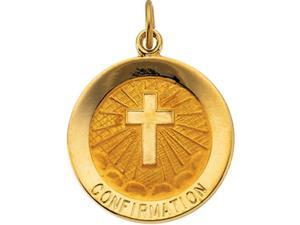   Gold Confirmation Medal With Cross 18.00 Mm   Necklaces & Pendants