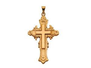   14K Yellow Gold Large Fancy Cross Pendant 6.8   Necklaces & Pendants