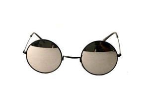 John Lennon Style Mirror Sunglasses  Black