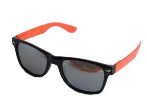    Neon Black Orange Arm Mirror Wayfarer Sunglasses