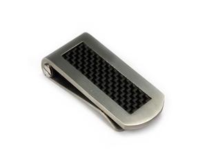    Titanium Money Clip w/ Black Carbon Fiber Inlay