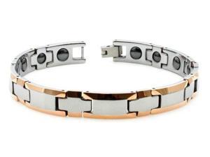    Two Tone Tungsten Carbide Link Bracelet w/ Magnet