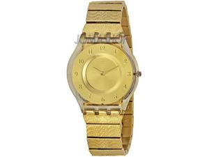   Womens Skin Classic Gold Dial Gold Tone Ion Plated Stainless Steel