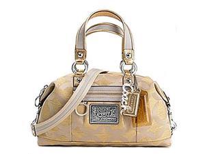    Coach Signature Poppy Lurex Duffle Satchel Bag Purse 