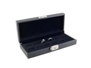 Wide Slot Jewelry Ring Display Storage Case Holds 12 Rings With Lock
