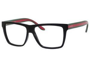 Gucci 1008 Eyeglasses In Color Shiny Black / Red Green (051N) Size 55/14/150