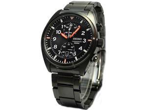   Seiko SNN237 Black Stainless Steel Chronograph Quartz Link Bracelet