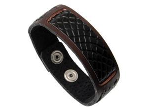    Genuine Leather Bracelet with Faux Crocodile Leather