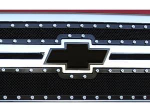 T REX 2011 2012 Chevrolet Silverado HD Billet Bowtie   w/Border   All Black BLACK 19114B