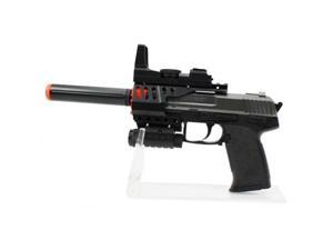 Spring Special Mission Pistol Laser, Silencer, Flashlight FPS 150 Airsoft Gun By AirsoftRC